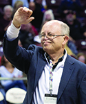 Art Hains waving to crowd