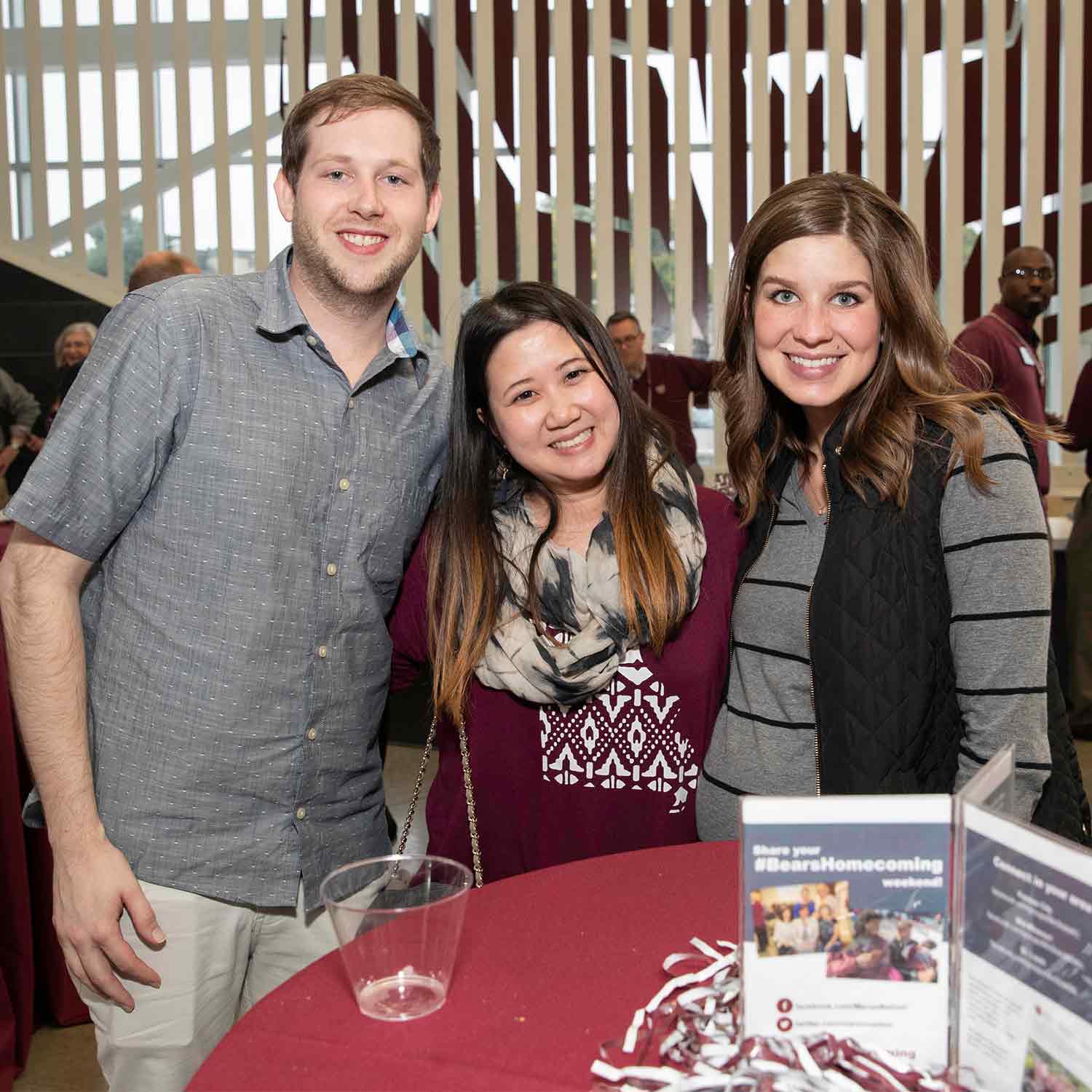 Student attendees at a homecoming event kickoff.